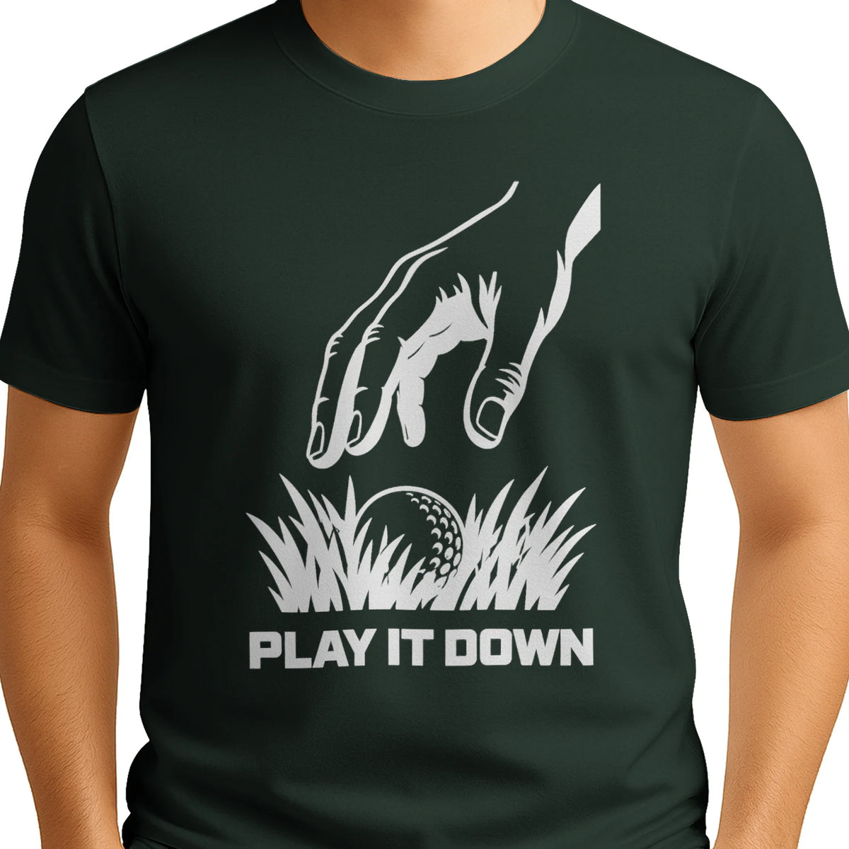 Play It Down Golf T-Shirt — male model front
