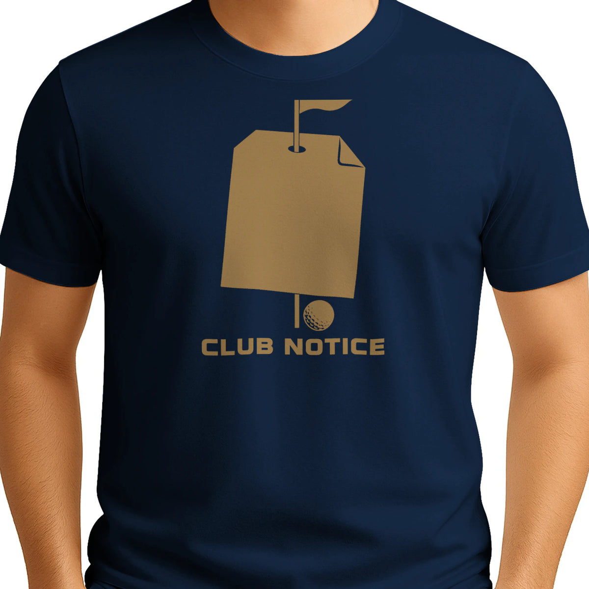 Club Notice Golf T-Shirt — male model front