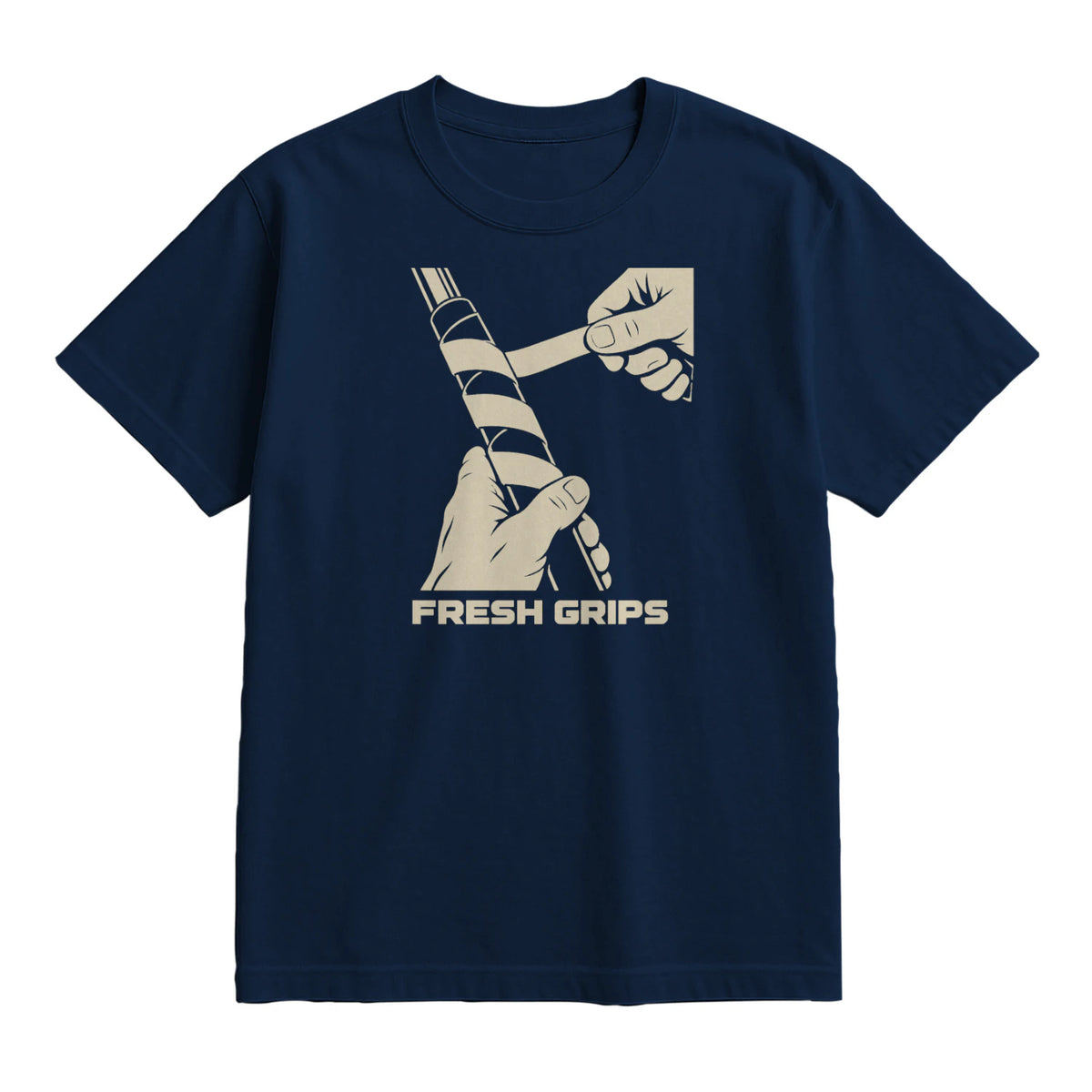 Fresh Grips Golf T-Shirt — lying flat, viewing the front side.