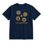 The Committee Golf T-Shirt — lying flat, viewing the front side.