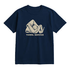 Towel Service Golf T-Shirt — lying flat, viewing the front side.