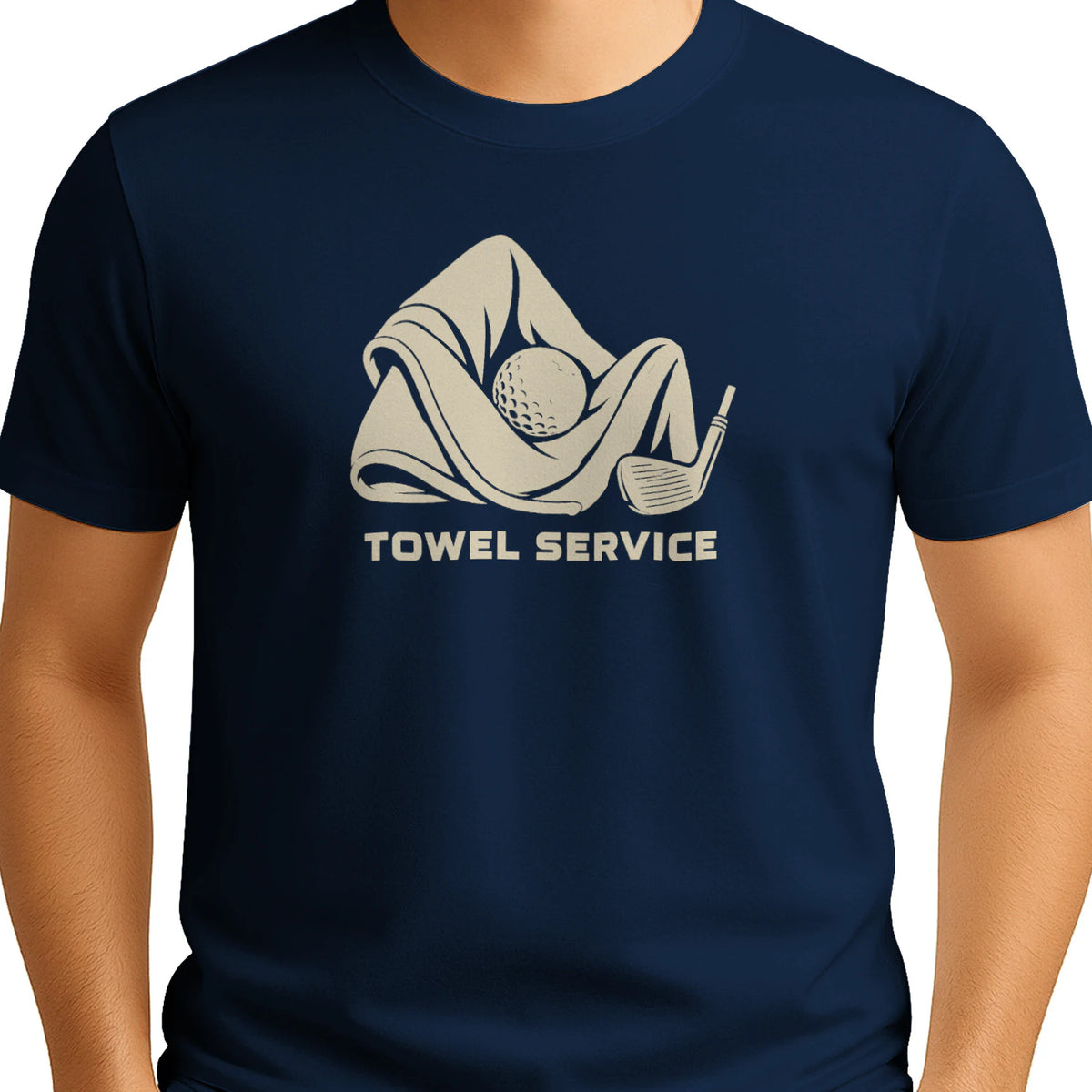 Towel Service Golf T-Shirt — male model front