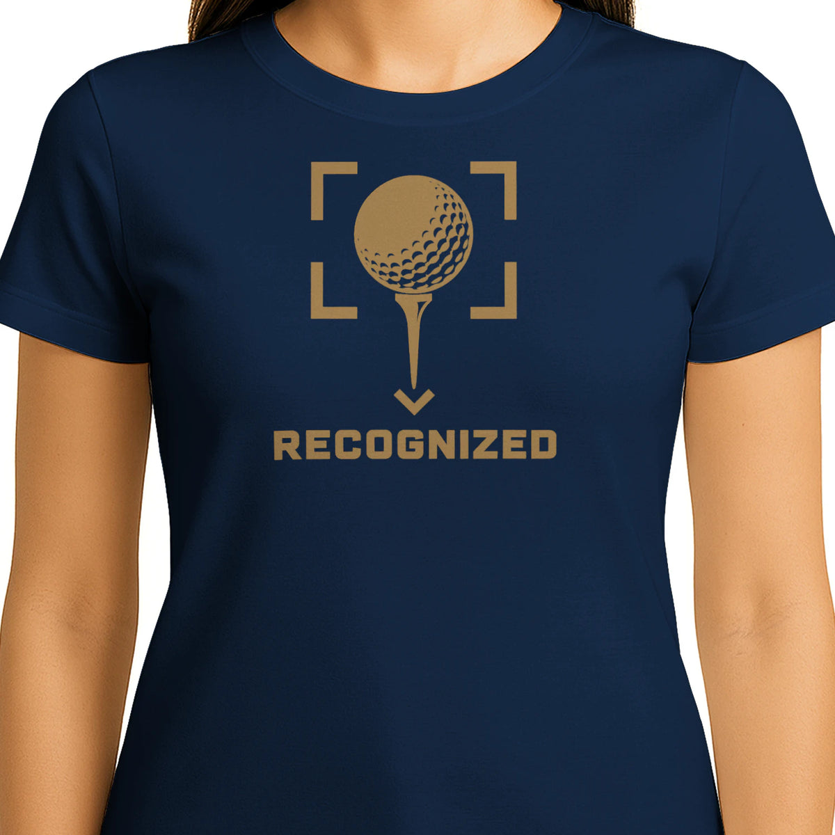Recognized Golf T-Shirt — female model front