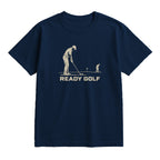 Ready Golf T-Shirt — lying flat, viewing the front side.
