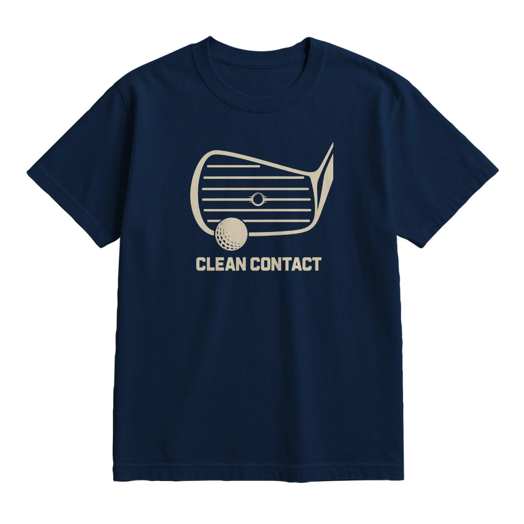 Clean Contact Golf T-Shirt — lying flat, viewing the front side.