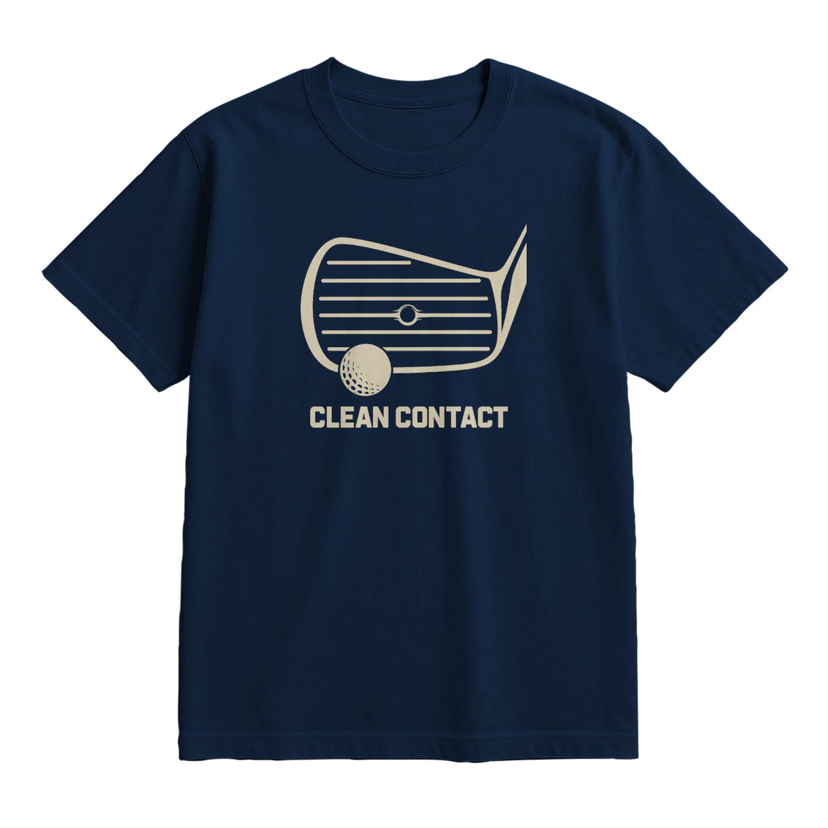 Clean Contact Golf T-Shirt — lying flat, viewing the front side.
