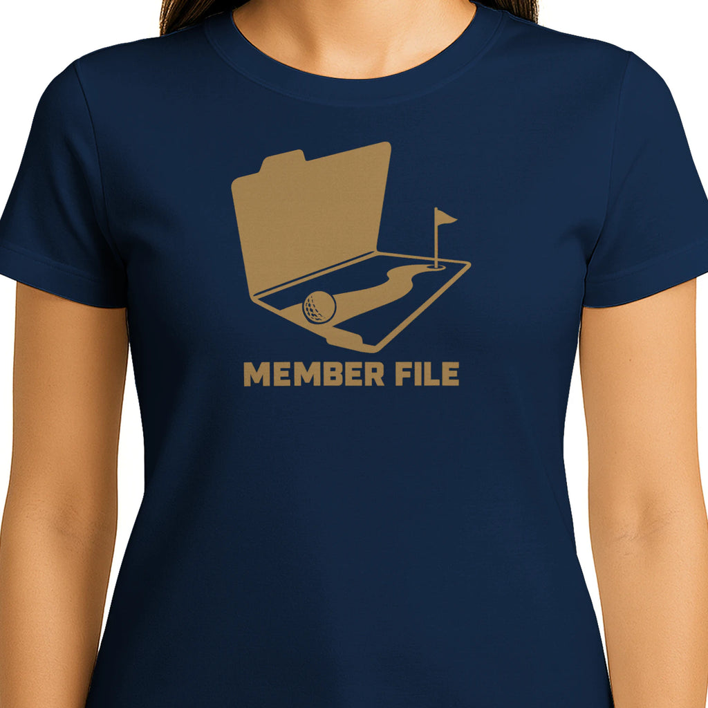 Member File Golf T-Shirt — female model front