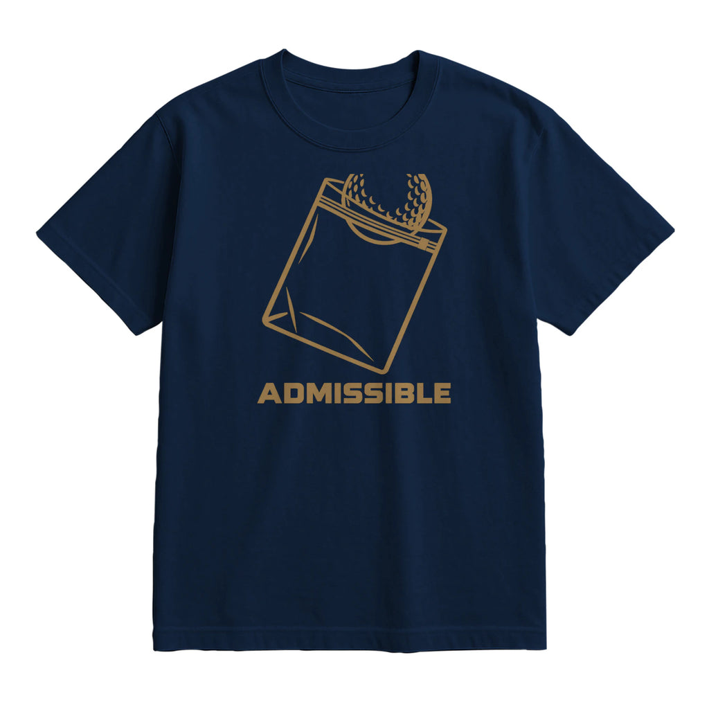 Admissible Golf T-Shirt — lying flat, viewing the front side.