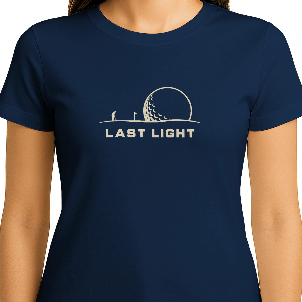 Last Light Golf T-Shirt — female model front