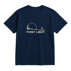 First Light Golf T-Shirt — lying flat, viewing the front side.