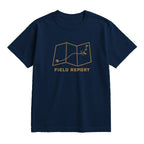 Field Report Golf T-Shirt — lying flat, viewing the front side.