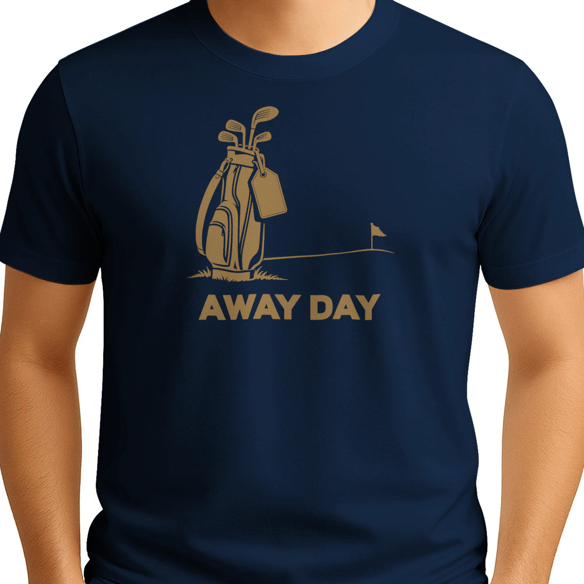 Away Day Golf T-Shirt — male model front