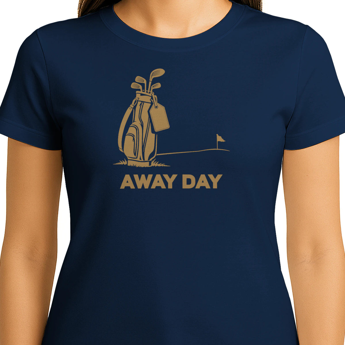 Away Day Golf T-Shirt — female model front