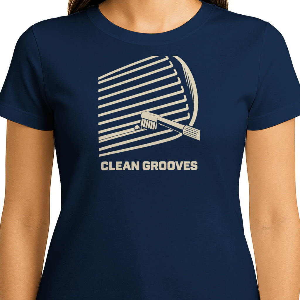 Clean Grooves Golf T-Shirt — female model front