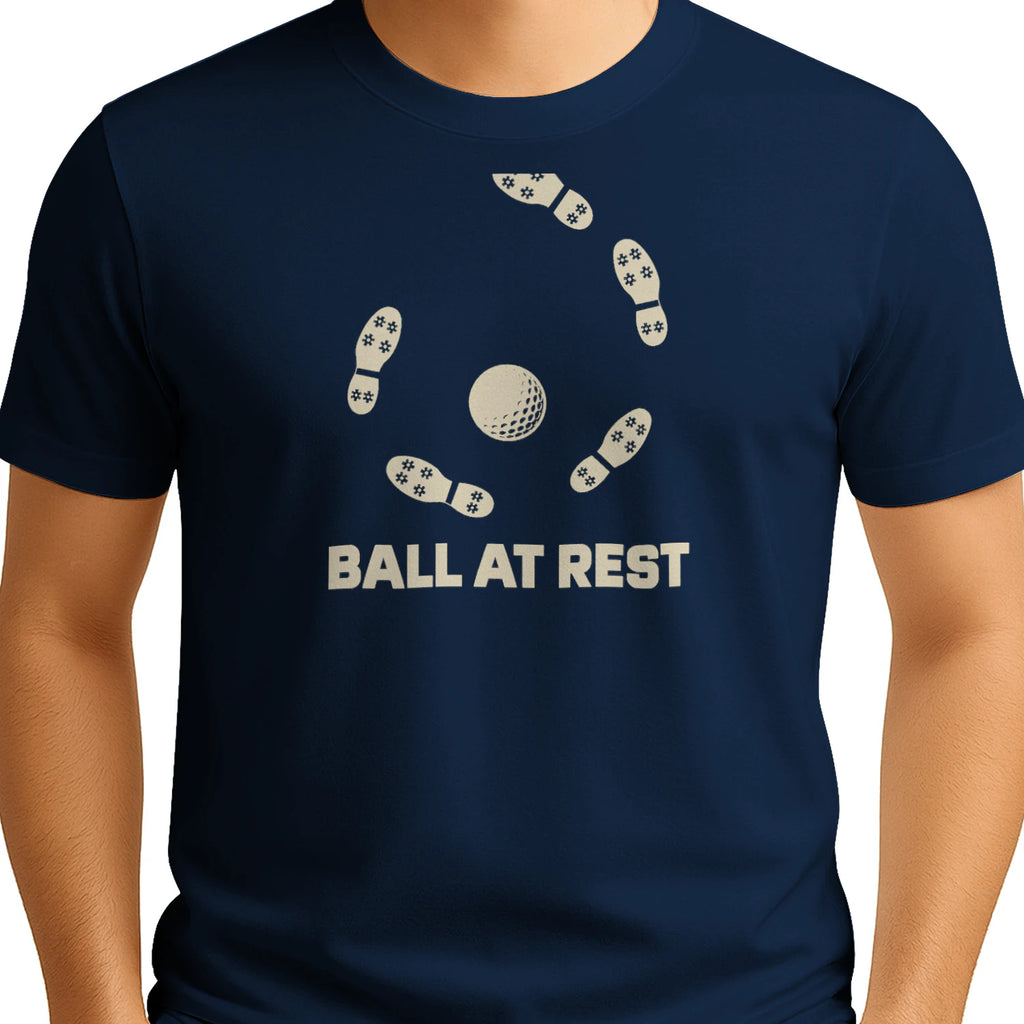 Ball at Rest Golf T-Shirt — male model front