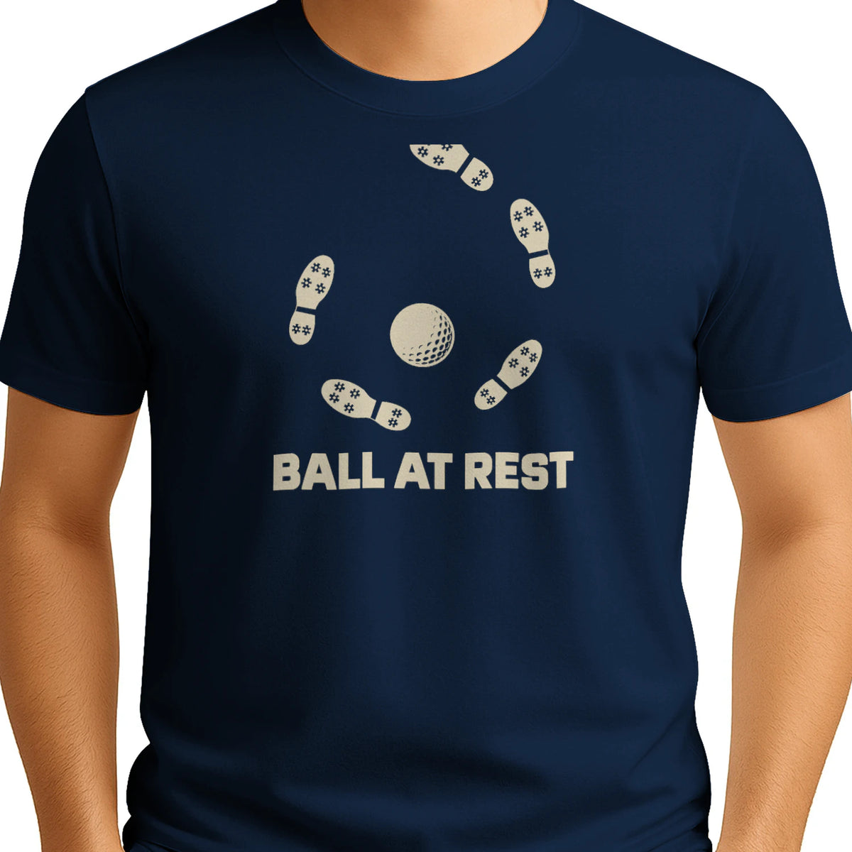 Ball at Rest Golf T-Shirt — male model front