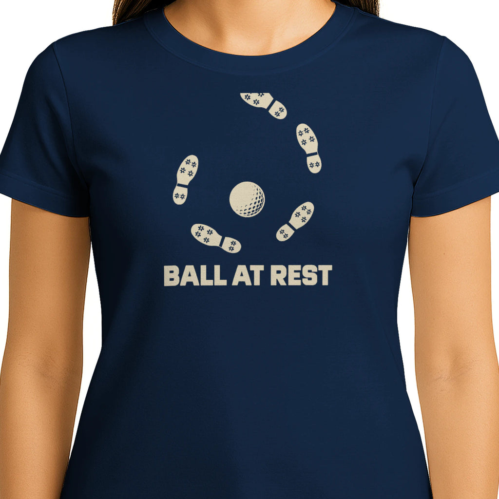 Ball at Rest Golf T-Shirt — female model front