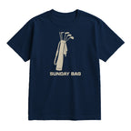 Sunday Bag Golf T-Shirt — lying flat, viewing the front side.