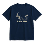 Lay Up Golf T-Shirt — lying flat, viewing the front side.