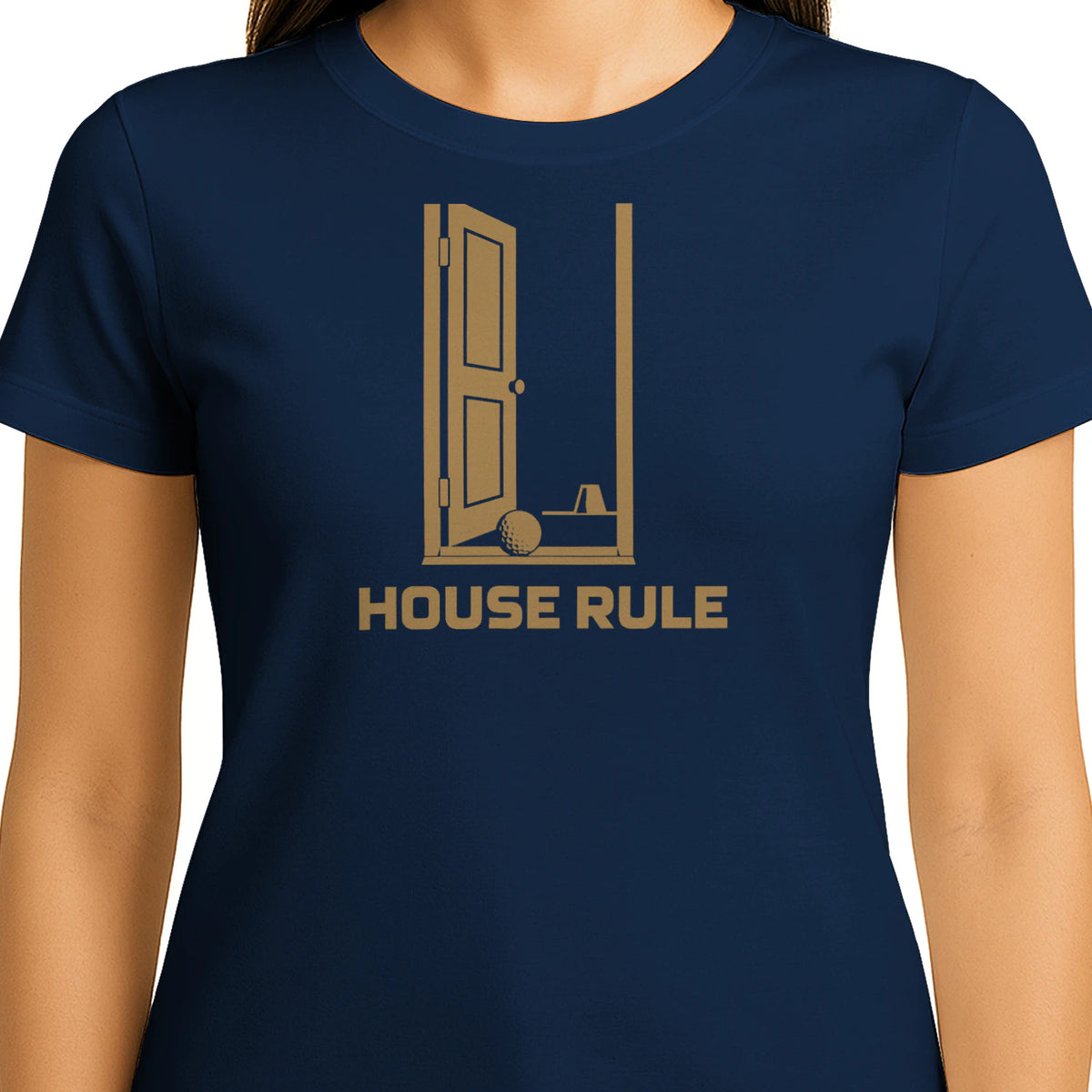 House Rule Golf T-Shirt — female model front
