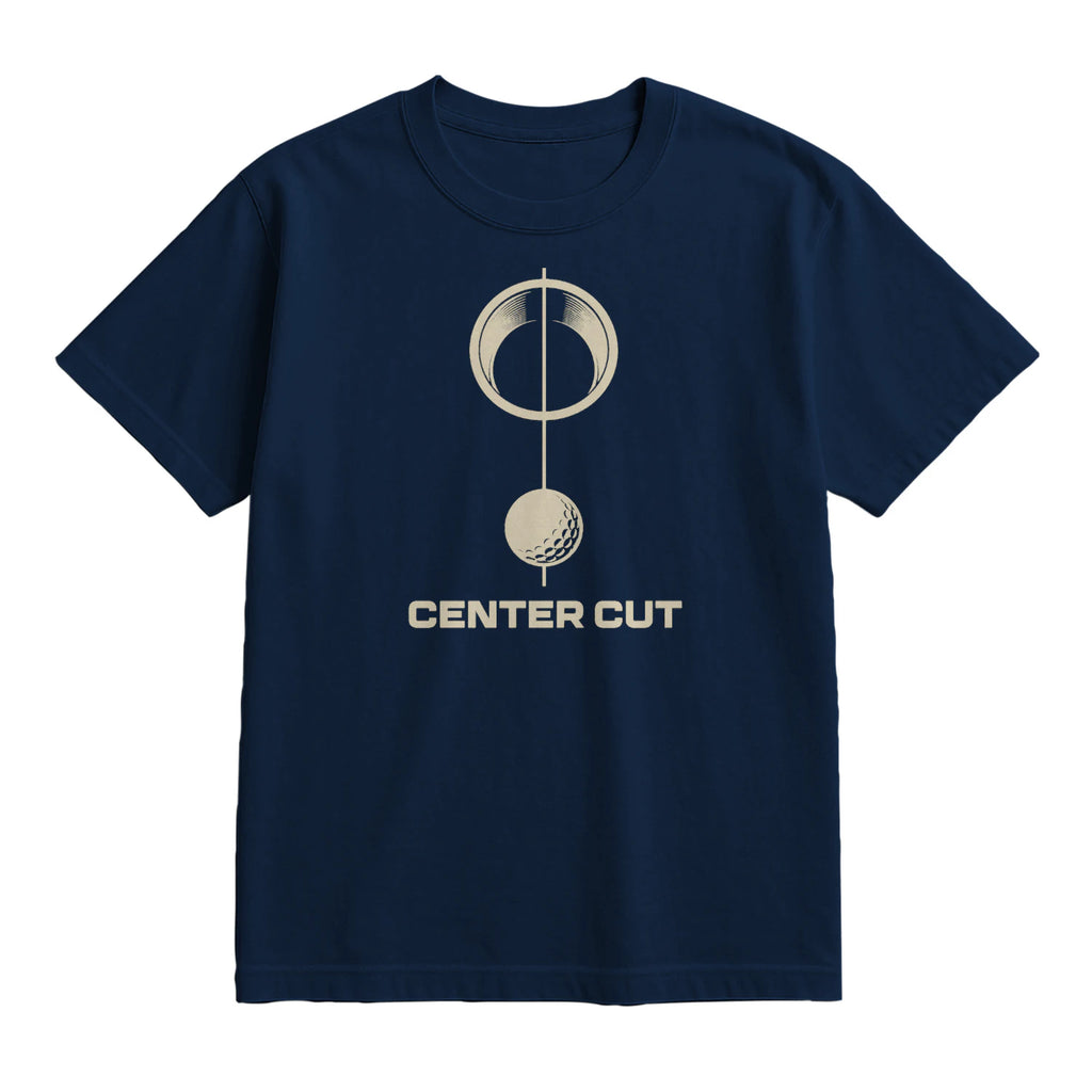 Center Cut Golf T-Shirt — lying flat, viewing the front side.