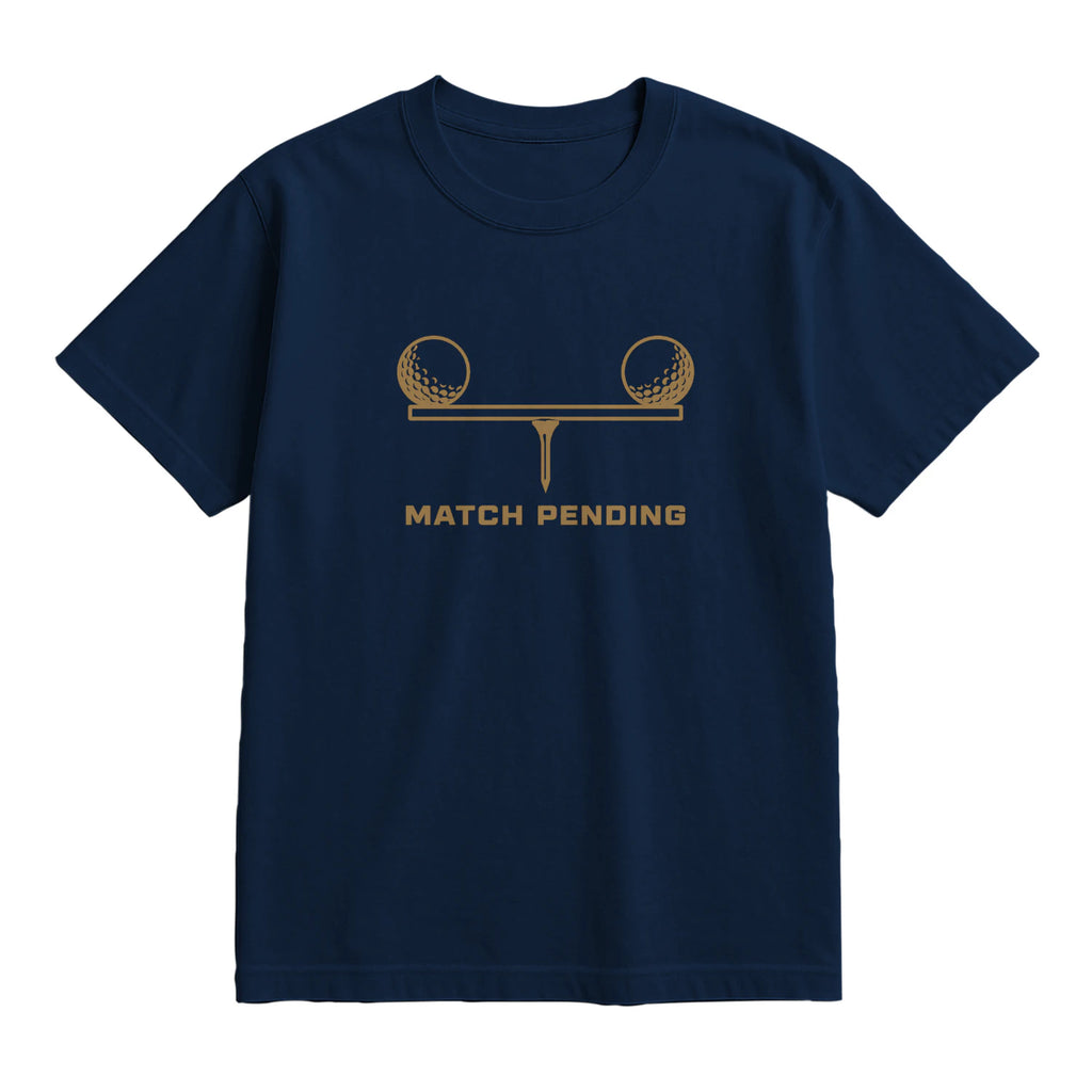 Match Pending Golf T-Shirt — lying flat, viewing the front side.