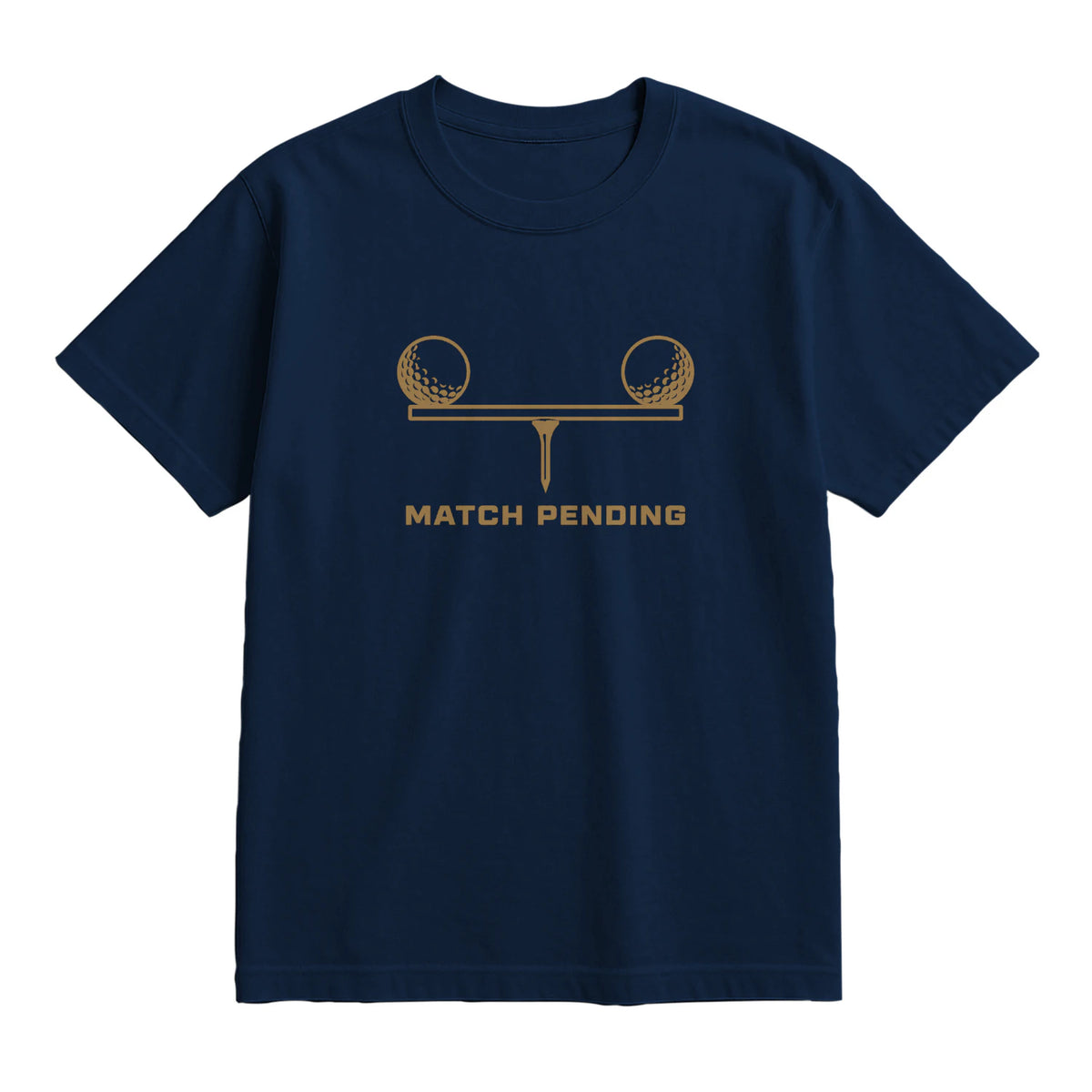 Match Pending Golf T-Shirt — lying flat, viewing the front side.